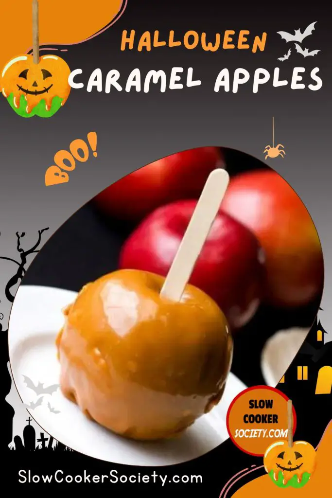 Slow Cooker Halloween Caramel Apples