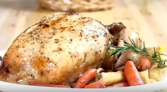 Slow Cooker Whole Roast Chicken ready and delicious