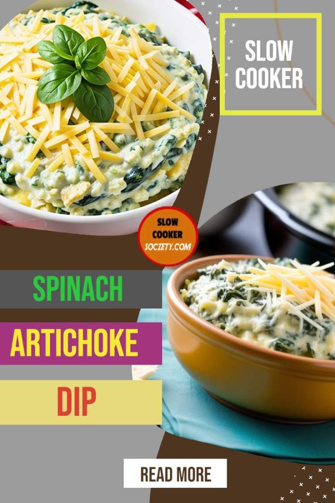 Crockpot spinach artichoke dip slowCookerSociety