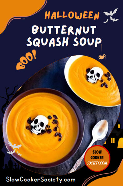 Slow cooker Halloween Butternut Squas Soup slowCookerSociety