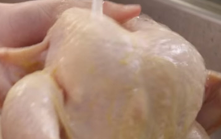 Baked Slow Cooker Chicken rinse chicken