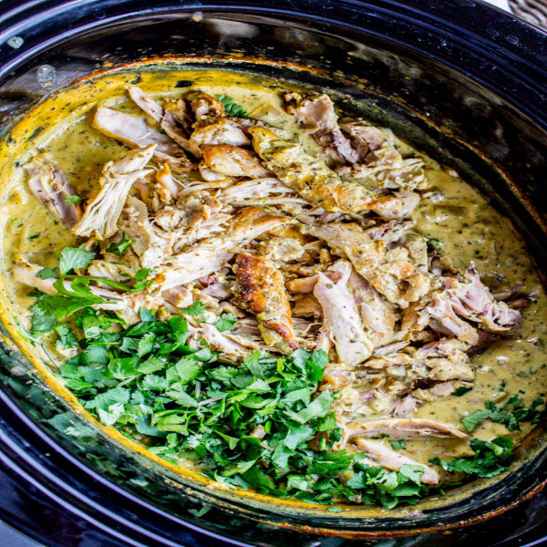 Slow Cooker Chicken Curry Basil Coconut Sauce5