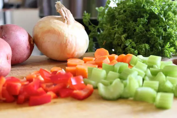 Slow Cooker Corn Chicken Chowder veggies