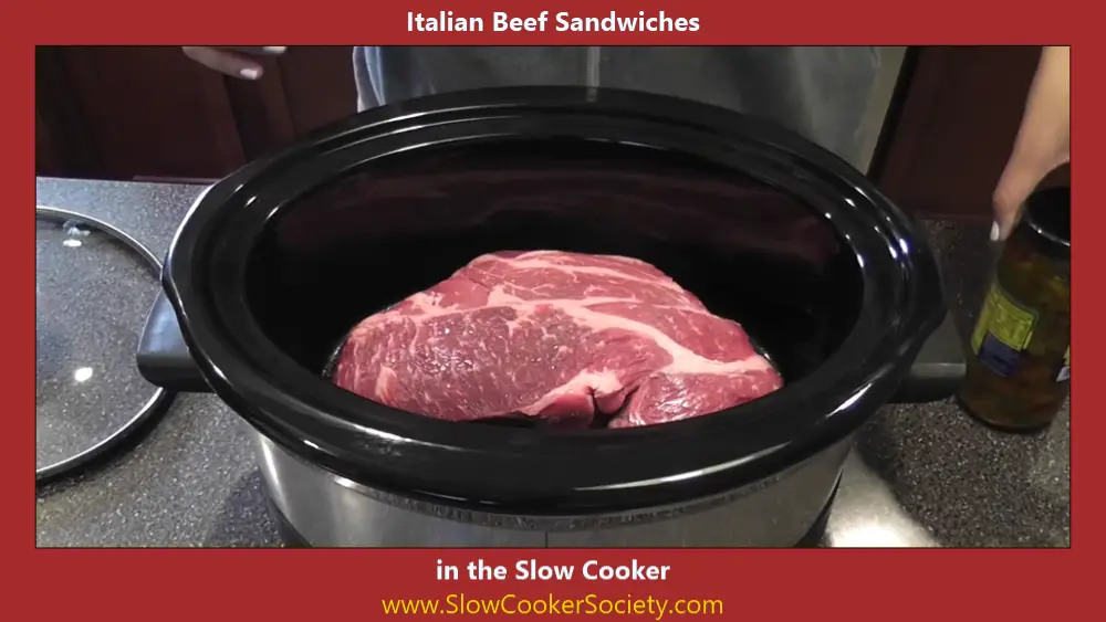 Slow Cooker Italian Beef Sandwiches with Pepperoncinis SlowCookerSociety2