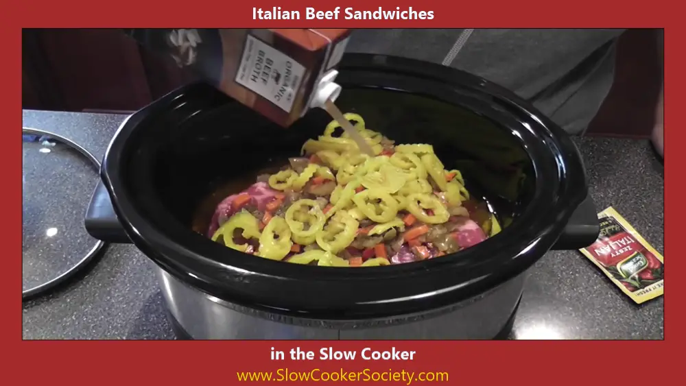 Slow Cooker Italian Beef Sandwiches with Pepperoncinis SlowCookerSociety5