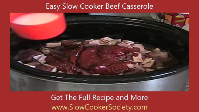 Easy Slow Cooker Beef Casserole add corn starch