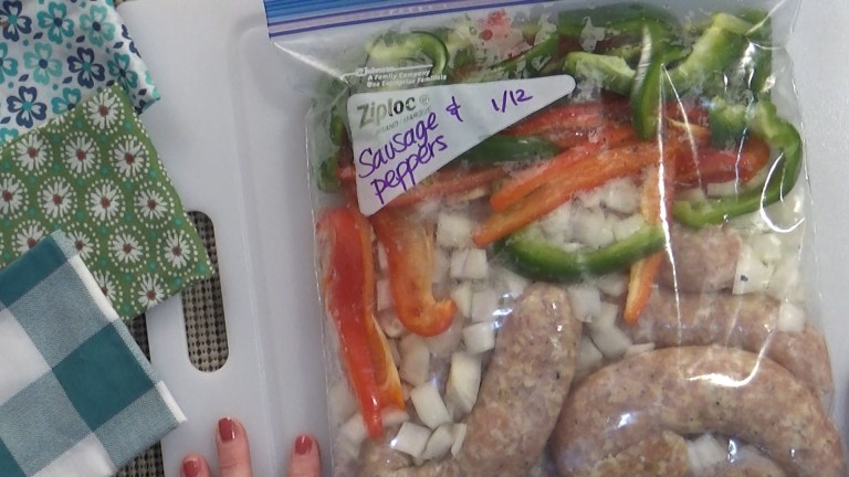 Chicken Sausage and Peppers Freezer Bag