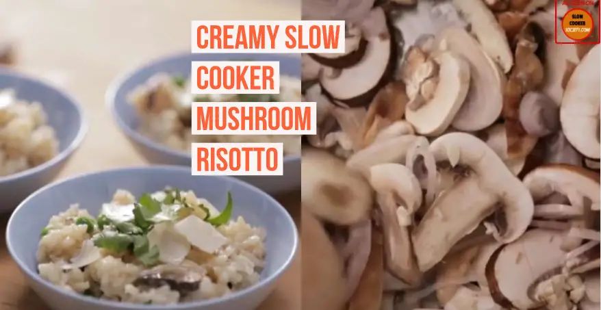 Creamy Slow Cooker Mushroom Risotto with Peas