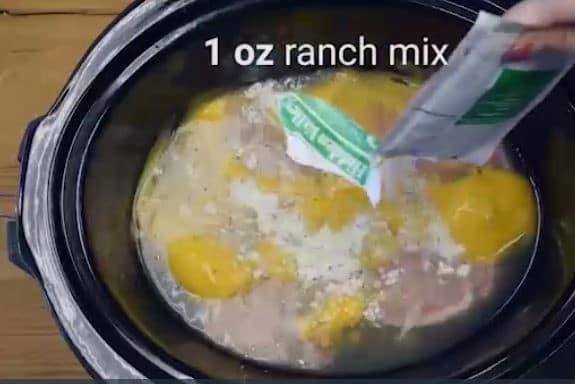 3 Ingredients Slow Cooker Pork Chops ranch mix