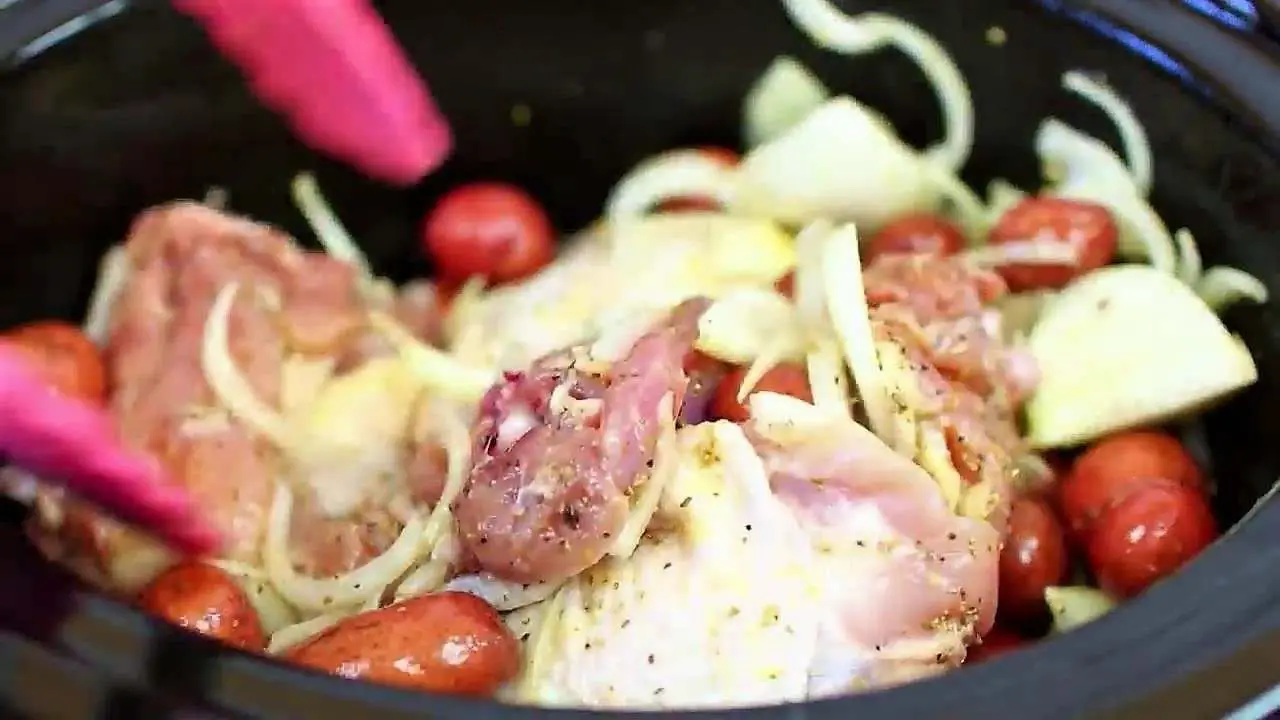 Slow Cooker Honey Garlic Chicken Thighs and Potatoes mix well