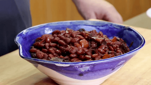 Easy Slow Cooker BBQ Pork & Beans as seen on SlowCookerSociety12