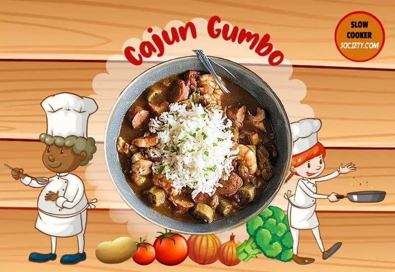 Slow Cooker Cajun Gumbo as seen on SlowCookerSociety.com