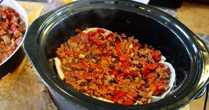 Slow Cooker Taco Casserole add more sauce