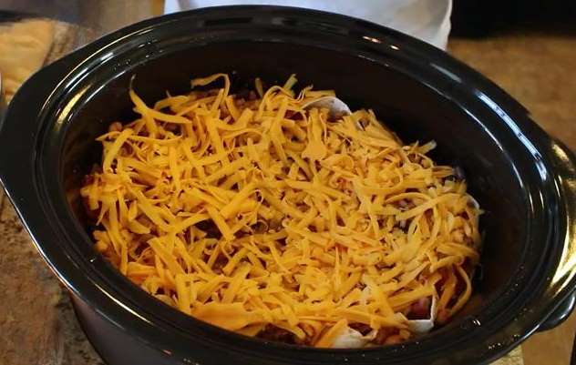 Taco Casserole top with cheese