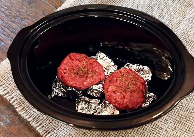 low Cooker hamburger beef SlowCookerSociety add foil