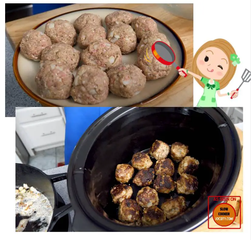 Form meatballs and brown them in the skillet