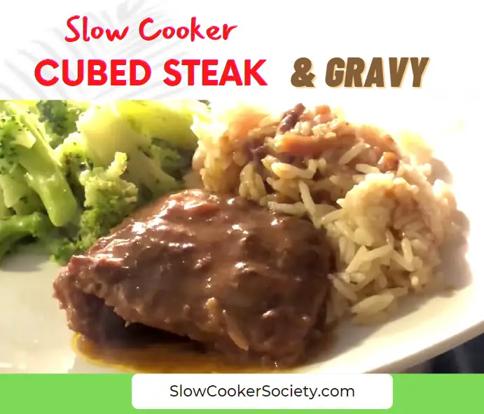 Crockpot Cubed Steak & Gravy 🤤 perfect cold weather meals