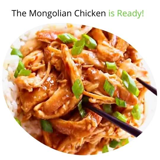 Serve the slow cooker Mongolian chicken.