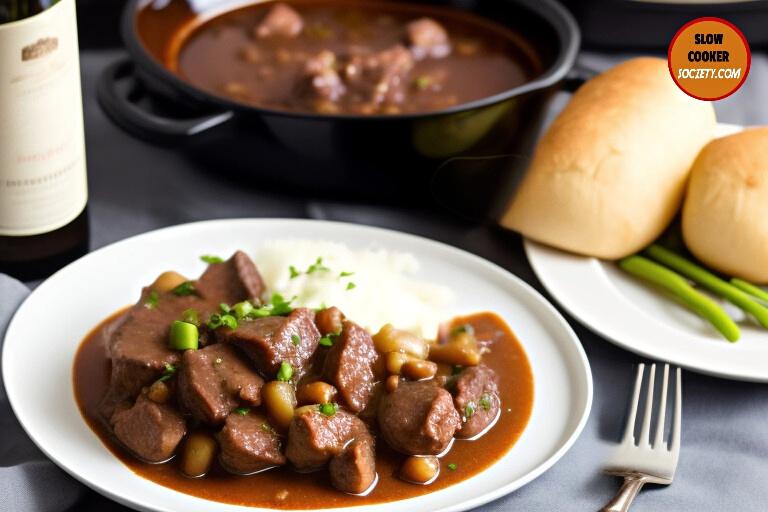 Slow Cooker Beef Bourguignon for Valentine's Day