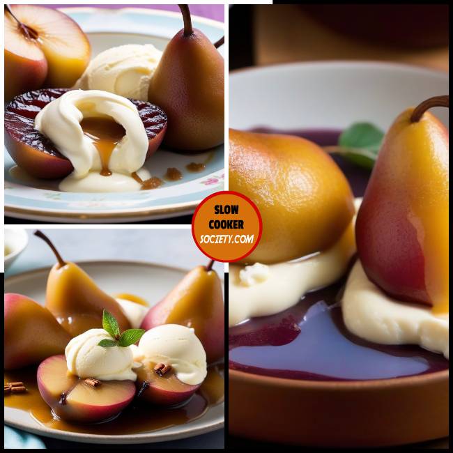 Crockpot Spiced Poached Pears