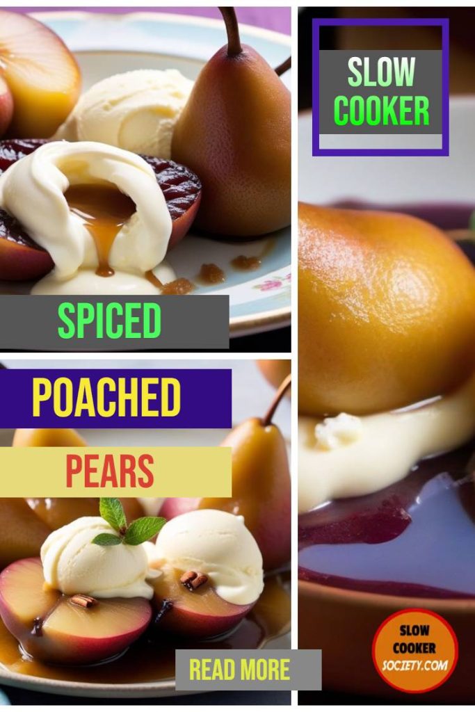 Crockpot Spiced Poached Pears SlowCookerSociety