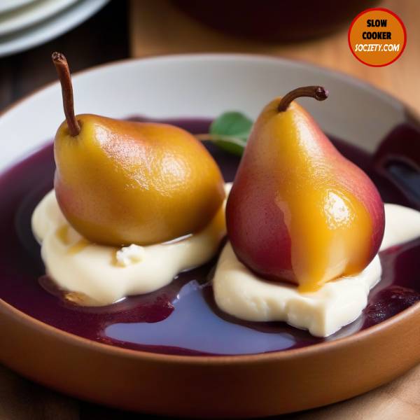 Crockpot Spiced Poached Pears