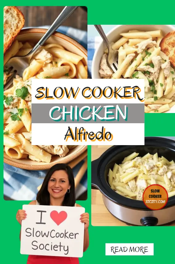 Crockpot Chicken Alfredo SlowCookerSociety