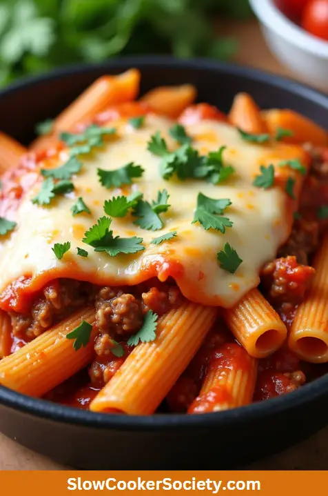 perfect slow cooker baked ziti